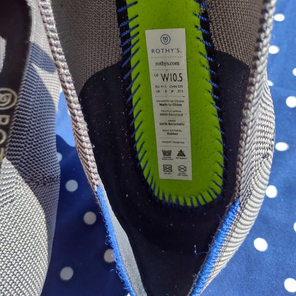 Rothy's Point Flats Cloud Grey Birdseye 10.5 - Picture 3 of 11